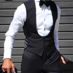 Pánská vesta slim fit černá společenská elegantní velké velikosti 4XL 5XL - náhled 2