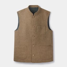 Pánská elegantní vesta v klasickém herringbone vzoru pro společenské i volnočasové oblečení - náhled 3