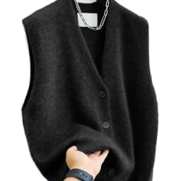 Módní dámská pletená vesta s výstřihem do V - elegantní svetr bez rukávů v nadčasovém stylu - náhled 6