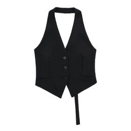 Dámská letní vesta bez rukávů s výstřihem do V - módní crop top na běžné nošení - náhled 4