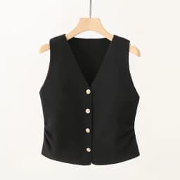 Dámská zlatá vestka s výstřihem do V - elegantní pletená bunda bez rukávů pro jarní styl - náhled 4