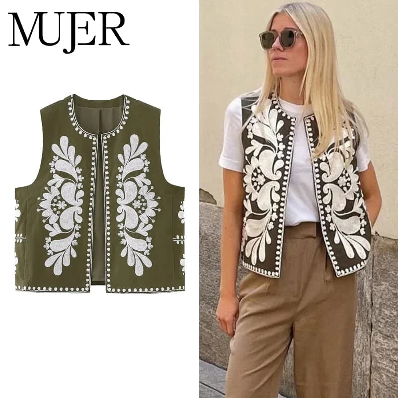 Dámská vesta s květinovým vzorem - stylový letní top pro ženy, volnočasový elegantní model