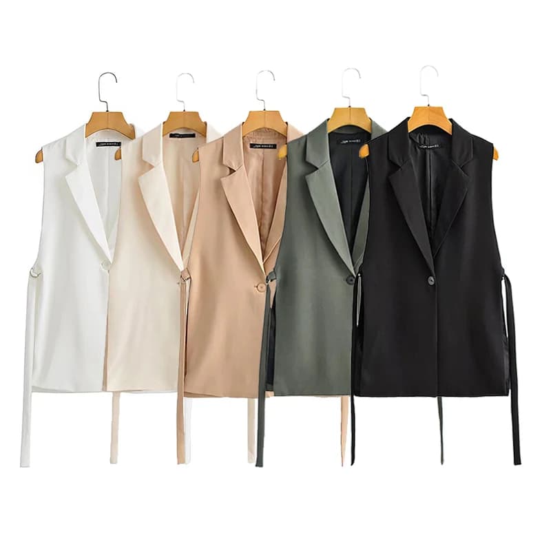 Dámská károvaná vesta bez rukávů V-výstřih módní krátký top elegantní styl