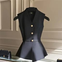 Dámská elegantní vesta bez rukávů - jarní podzimní módní kabátek do kanceláře v štíhlém střihu - náhled 3