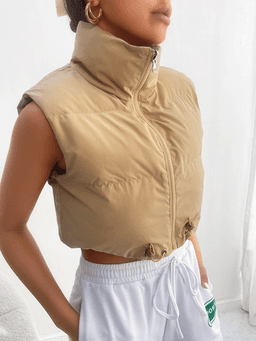 Pánská módní vesta s límcem a zipem - slim fit elegantní casual styl - náhled 6