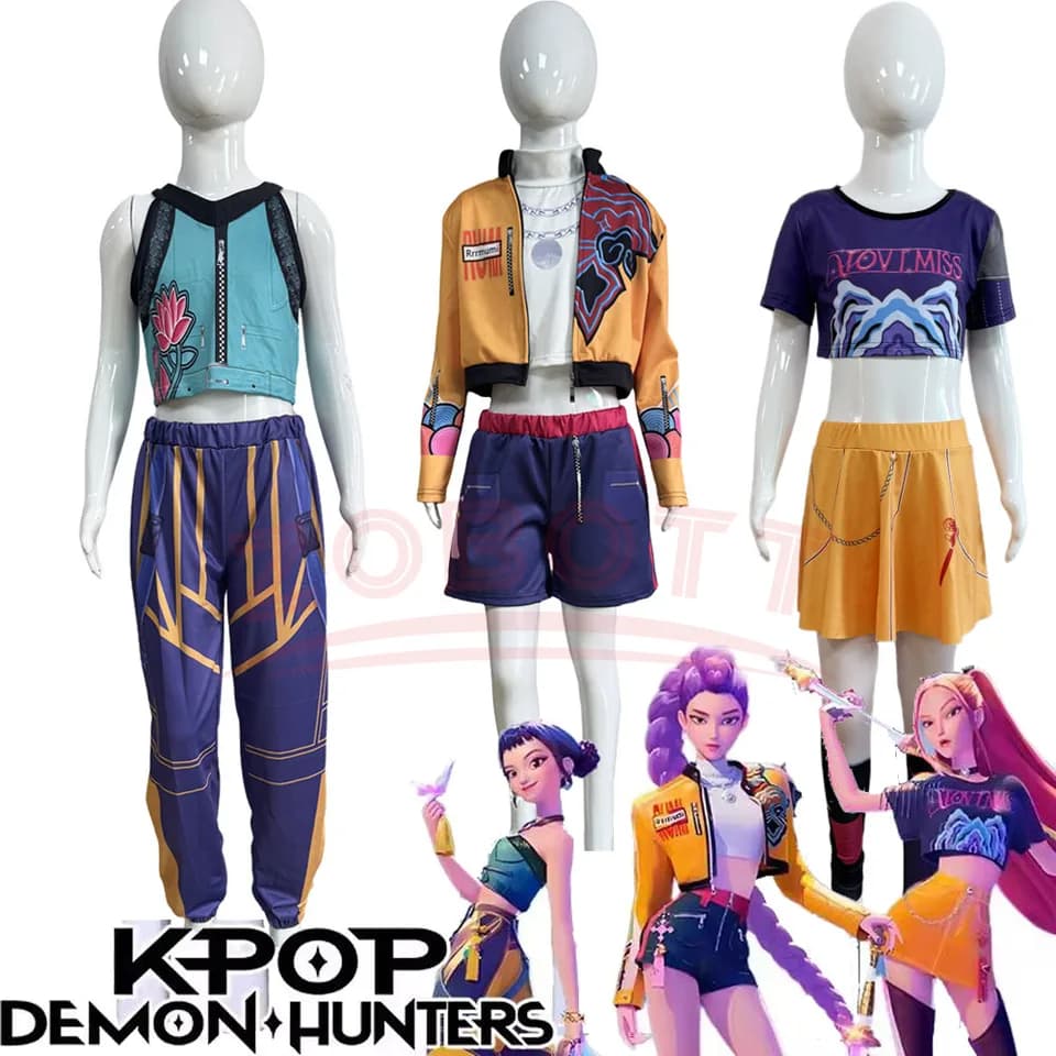 Dívčí kostým démonů pro Halloween - cosplay fantasy roleplay 3D potisk