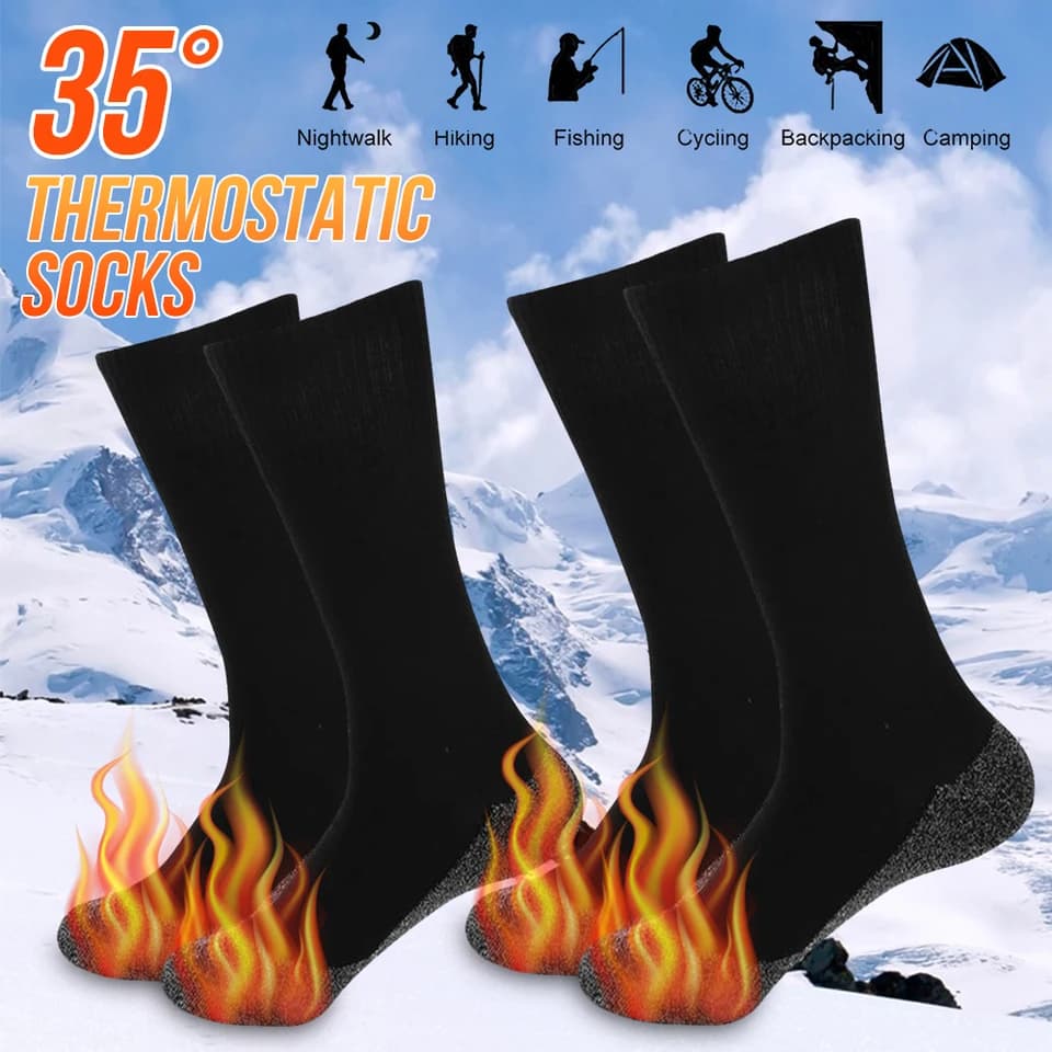 Termo ponožky do zimního počasí - Termo-vyhřívané sportovní ponožky unisex pro outdoor a lyžování