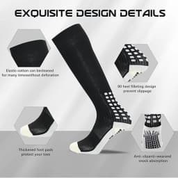 Sportovní ponožky s protiskluzovou úpravou pro fotbal, basketbal a hokej - profesionální grip design - náhled 6