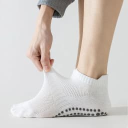 Pánské protiskluzové ponožky na jógu a pilates - tenké, prodyšné, bavlněné, nízké kotníkové - náhled 5