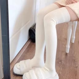 Dámské vlněné podkolenky | Teplé zimní ponožky | Elegantní černobílé provedení - náhled 4