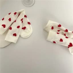Vtipné valentýnské ponožky pro muže a ženy - roztomilý červený vzor srdíček - náhled 3