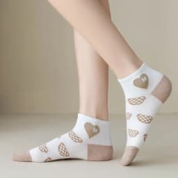 Dámské kotníkové ponožky bavlněné elegantní retro design prodyšné 5/10 párů - náhled 7