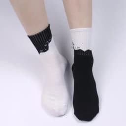 Dámské asymetrické ponožky jarní sportovní designové kreativní vzory komfortní střední délka - náhled 6