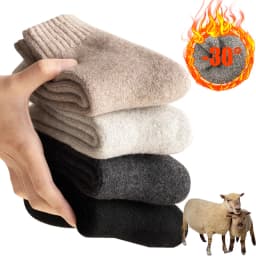 Teplé zimní ponožky z merino vlny - pánské a dámské, extra silné termo ponožky do sněhu - náhled 2
