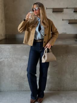 Dámská semišová bomber bunda vintage styl jarní kabát módní casual streetwear - náhled 5