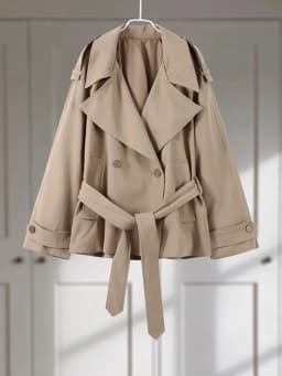 Dámská volnočasová bunda s páskem - stylový jarní kabátek v moderním střihu - náhled 6