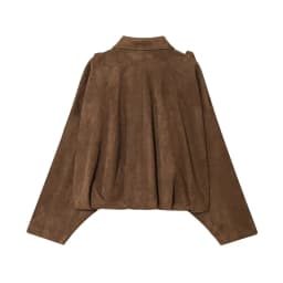 Dámská jarní bunda semišová volný střih módní lehká bomber sportovně elegantní - náhled 4