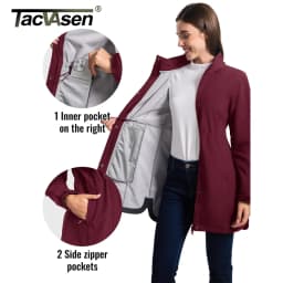 Dámská zimní bunda softshell zateplená fleece voděodolná s kapucí do outdoor - náhled 6