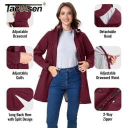 Dámská zimní bunda softshell zateplená fleece voděodolná s kapucí do outdoor - náhled 7