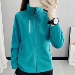 Dámská fleecová bunda nadměrná velikost XL-5XL zimní sportovní kardigan outdoorové oblečení - náhled 3