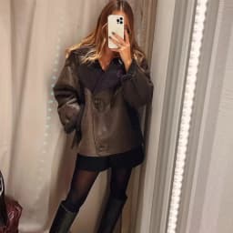 Dámská prošívaná kožená bunda - teplá zimní móda, oversize střih, elegantní design - náhled 3