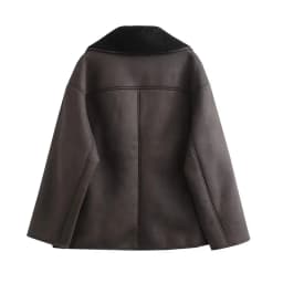Dámská prošívaná kožená bunda - teplá zimní móda, oversize střih, elegantní design - náhled 6