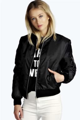 Dámská podzimní bunda v retro stylu - elegantní bomber s límcem a zipem, módní kabátek - náhled 3