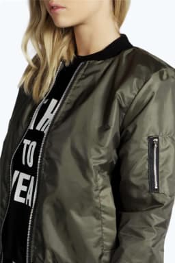 Dámská podzimní bunda v retro stylu - elegantní bomber s límcem a zipem, módní kabátek - náhled 7