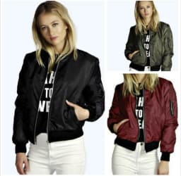 Dámská podzimní bunda v retro stylu - elegantní bomber s límcem a zipem, módní kabátek - náhled 4