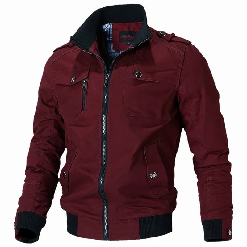 Pánská bomber bunda slim fit jarní/podzimní lehká větrovka módní kabát černá XL