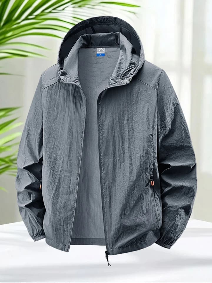 Pánská lehká prodyšná bunda s kapucí na outdoor aktivity ochrana před UV zářením