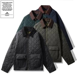 Pánská prošívaná bunda manšestrová zateplená bomber podzim/zima outdoor teplá sportovní - náhled 2