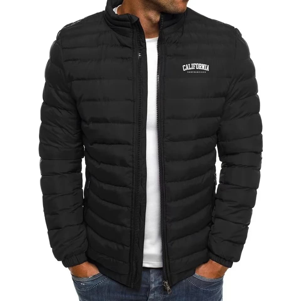 Pánská prošívaná zimní bunda svetr módní lehký kabát outdoor trend S-3XL