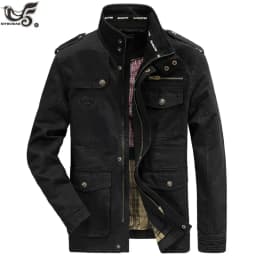 Pánská vojenská bunda s mnoha kapsami - 100% bavlna, army styl, outdoor bomber, streetwear - náhled 4