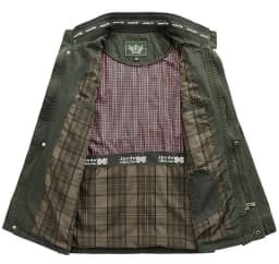 Pánská vojenská bunda s mnoha kapsami - 100% bavlna, army styl, outdoor bomber, streetwear - náhled 6