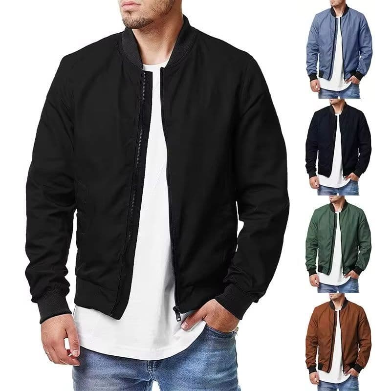 Pánská slim bomber bunda | Lehká jarní/podzimní sportovní bundička na zip | Módní sportovní styl