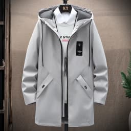 Pánská jarní/podzimní bunda s kapucí - lehká sportovní mikina streetwear - náhled 4