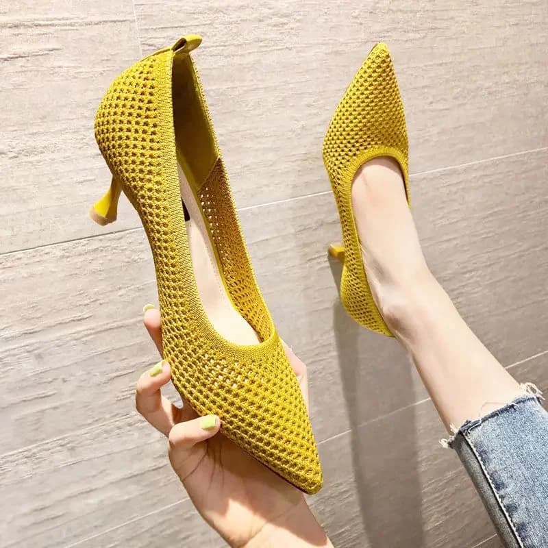 Dámské lodičky na podpatku letní elegantní prodyšné sexy společenské boty