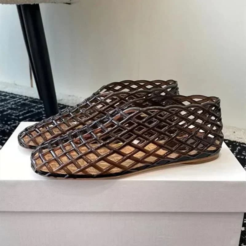 Elegantní dámské plážové boty letní průhledné sandály ploché pohodlné módní pantofle