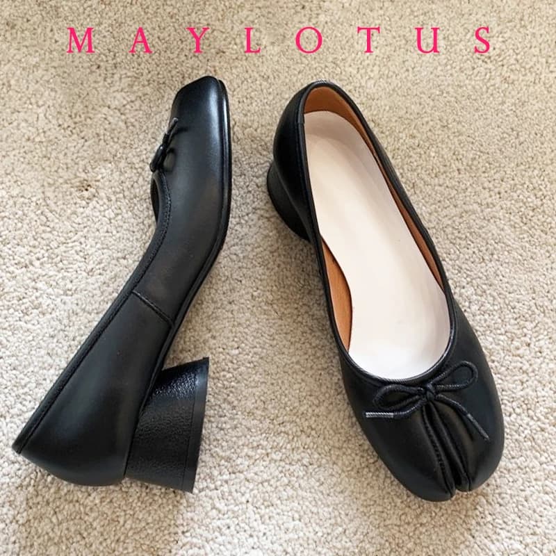 Dámské split toe tabi boty slip on mikrovlákno pohodlné mokasíny