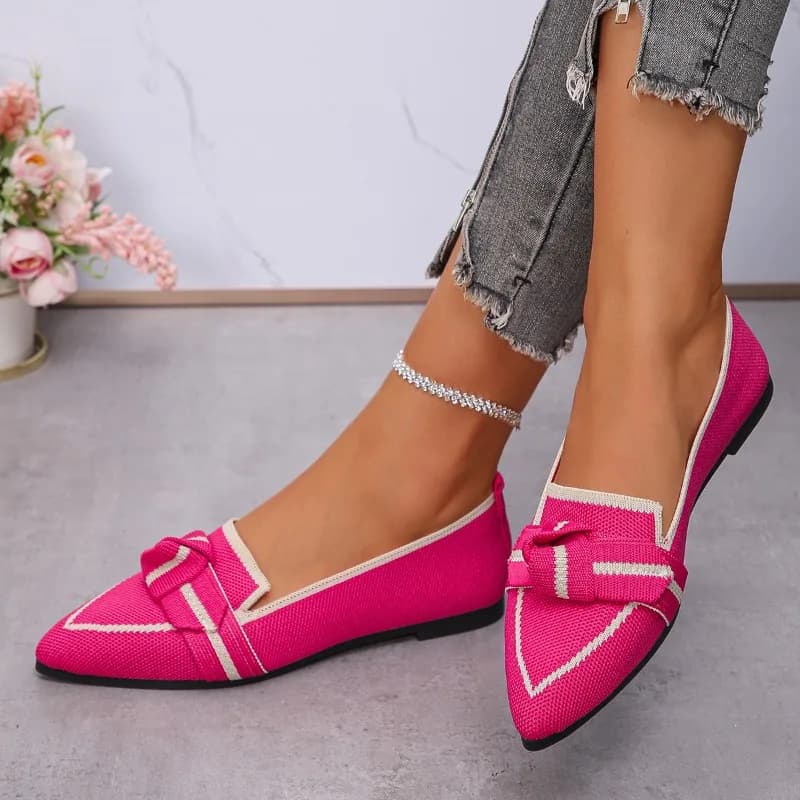 Dámské baletní loafersy s špičkou slip on nízký podpatek luxusní boty