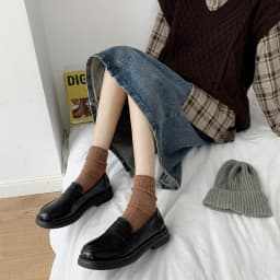 Mary Jane kožené ploché boty dámské dívčí školní gothic styl - náhled 3