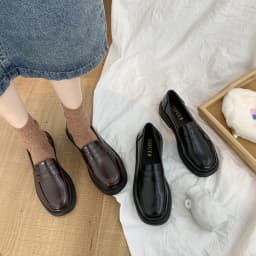 Mary Jane kožené ploché boty dámské dívčí školní gothic styl - náhled 4