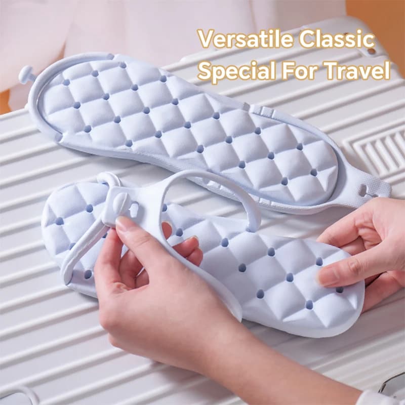 1 pár skládacích pantoflí pro muže i ženy lehké protiskluzové do vnitřních i venkovních prostorů