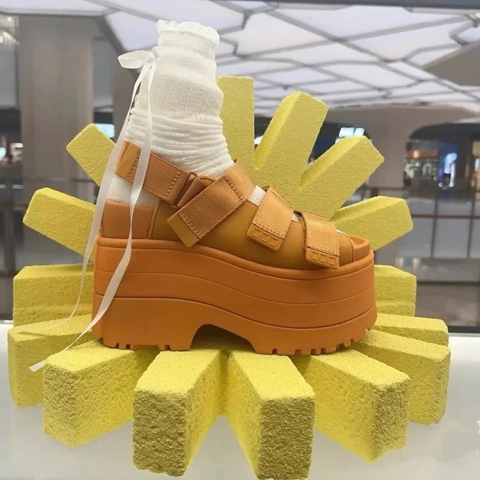 11 cm platformové sandály pro ženy letní mules se skrytým podpatkem prodyšné