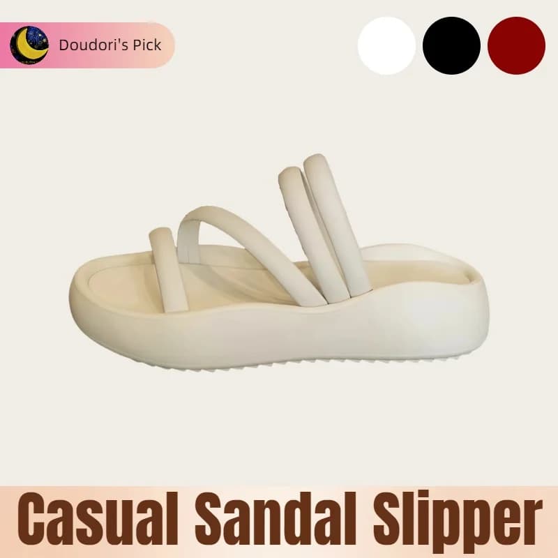 Letní měkké plážové sandály pro ženy s univerzální tlustou protiskluzovou podrážkou