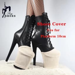Béžový odolný potah na boty s platformou 10 cm pro vysoké podpatky na pole dance - náhled 4