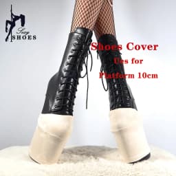 Béžový odolný potah na boty s platformou 10 cm pro vysoké podpatky na pole dance - náhled 5