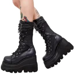 Dámské vysoké platformové boty s cvočkami goth pro cosplay velikost XXL - náhled 6