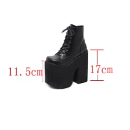 Dámské kotníkové boty 17 cm vysoké podpatky goth punk platforma černé podzim cosplay - náhled 7